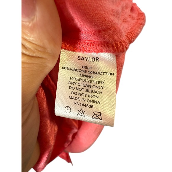 Saylor Zulu Pink Gathered Puff Sleeve Mini Dress Women's Size L Party Cocktail - Picture 9 of 10